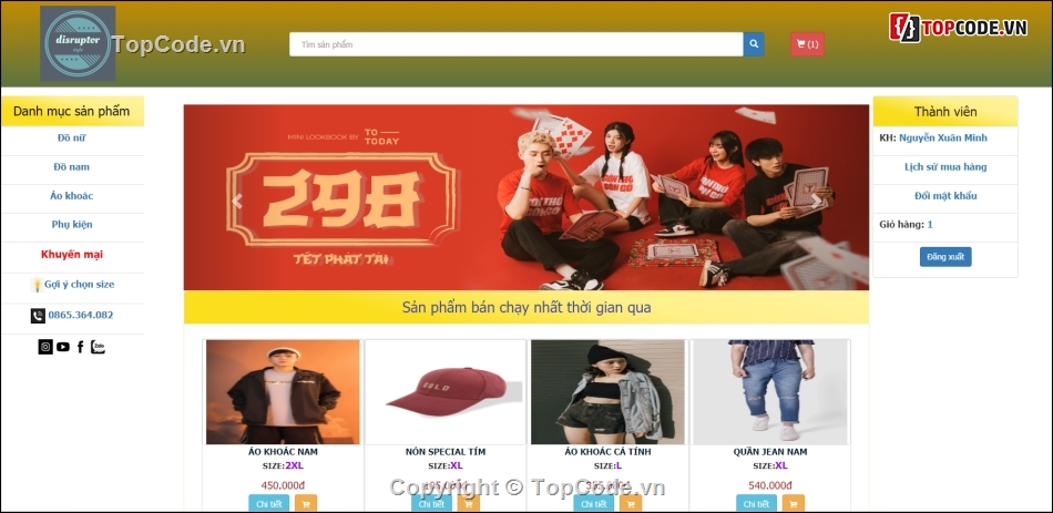 PHP Thuần,Shop thời trang,giao diện đẹp